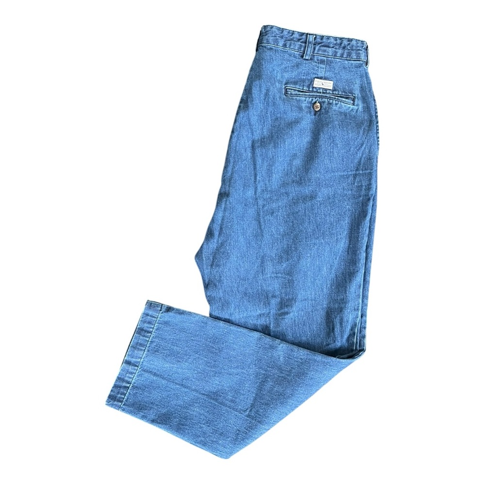 Vintage Polo Ralph Lauren Denim Andrew Pants Men’s Size 36X30 90s Pleated Rare